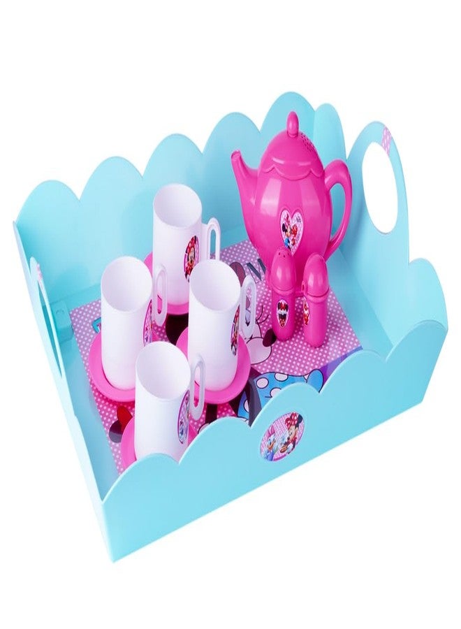 Kriiddaank Minnie Tea Set with Tray 12 Pcs Set for Boys and Girls Plate Cups Tray Role Play Toys Tea Accessories 12 Pcs - Image 2